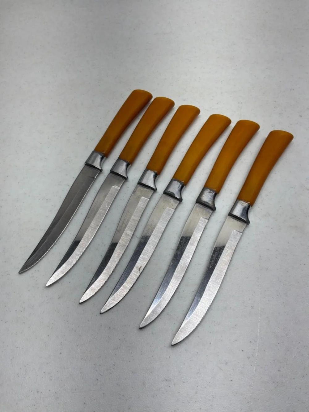 Washington Forge Butterscotch Steak Knives with Bakelite Handles